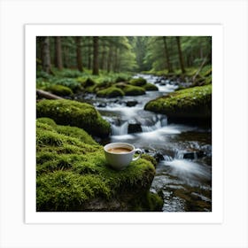 Cup Of Coffee In The Forest 8 Art Print