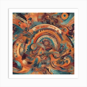 Abstraction, Boho style 1 Art Print