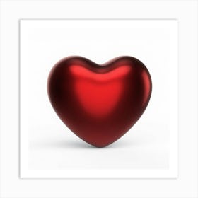 Red Heart On White Background Art Print