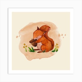 Squirrel In The Woods Art Print