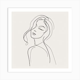 Line drawing of a Woman Art Print