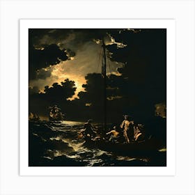 Ship At Sea Art Print