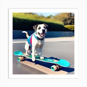 Skateboarding Dog 1 Art Print