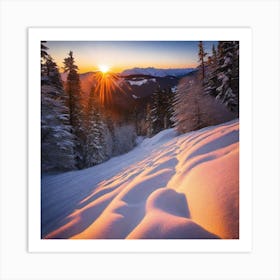 Sunset In The Mountains 11 Art Print