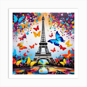 Paris With Butterflies 153 Art Print