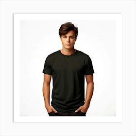 Mock Up Tshirt Blank Plain Cotton Unprinted Simple Minimalist Canvas Customizable Basic (22) Art Print