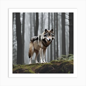 Wolf In The Forest 15 Art Print