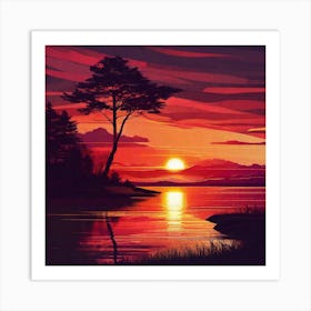 Sunset Painting 21 Art Print