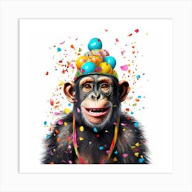 Birthday Chimp 5 Art Print