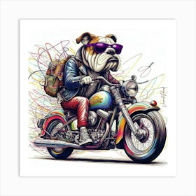 Urban Biker British Bulldog Art Print