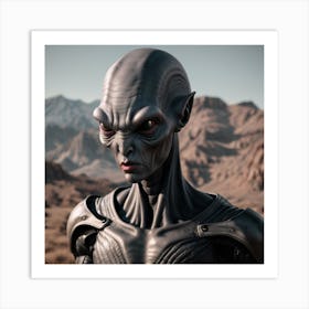 Alien With Grey 6 Art Print