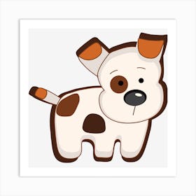 Animation Dog Cute Cartoon Drawing Art Print