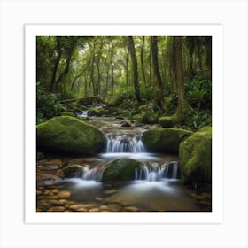 Stream in the Woods Art Print