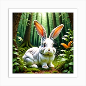 Rabbit In The Forest 18 Art Print