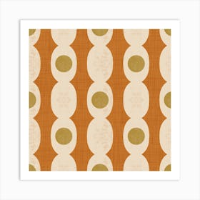 Retro Mod Geo Chain - Ocher - Mid Century Modern Art Print