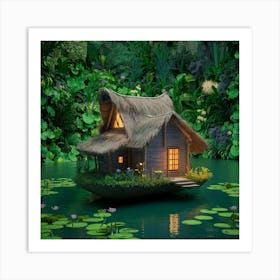 House On A Pond Art Print