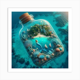 Mermaid In A Bottle 6 Art Print