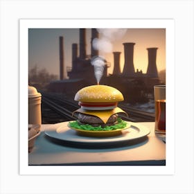 Burger On A Plate 76 Art Print