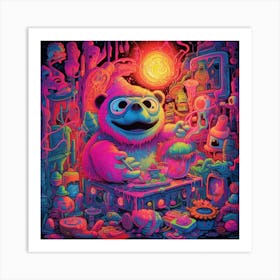 Psychedelic Teddy Bear Art Print