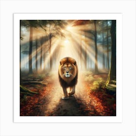 Lion In The Forest 5 Art Print