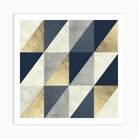 Gray and gold geometry 2 1 Art Print