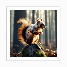 Squirrel In The Forest 262 Art Print