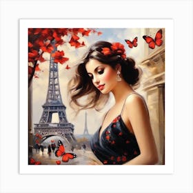 Paris With Butterflies 66 Art Print