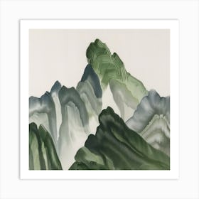 Japanese Watercolour Of Mount Nasu 4 Art Print