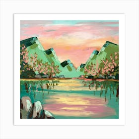 Sunset By The Lake Art Print