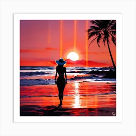 Sunset At The Beach 2 Art Print