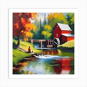 Autumn By The River Art Print