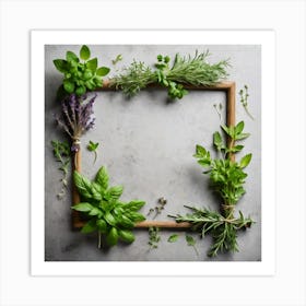 Frame Of Herbs 33 Art Print