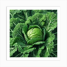 Close Up Of A Cabbage 3 Art Print