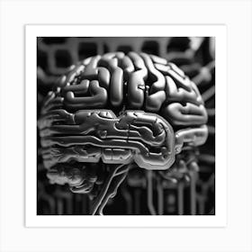 Brain On A Circuit Board 46 Art Print
