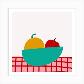 Fruit Bowl 2 Square Art Print