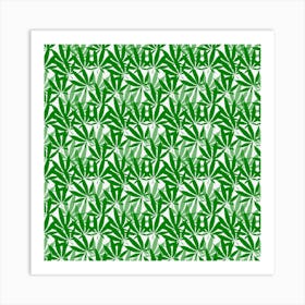 Green Marijuana Leaves Art Print