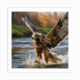 Hawk Attacking 1 Art Print