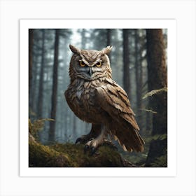 Owl In The Forest 119 Art Print