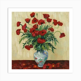 Vase With Poppies, Van Gogh Art Print 3 Art Print