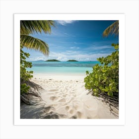 An Expansive Island Coastline Under A Tropical Climate A Barren And Serene Landscape Of Sand Dunes (4) Art Print