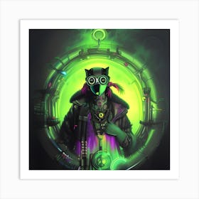 Cybergoth Cat Man Art Print