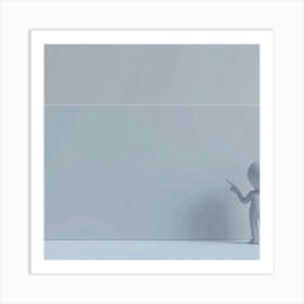 3d Person Pointing At A Blank Wall Art Print