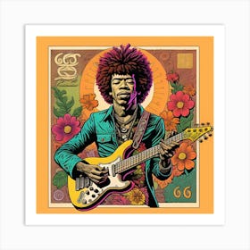 Jimi Hendrix Cool Music Art Poster Art Print
