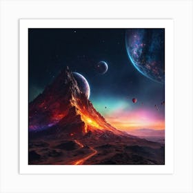 Space Landscape Art Print