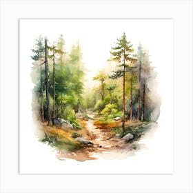 Whispers of the Forest: A Watercolor Serenity Art Print