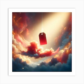 Red Tag In The Clouds Art Print