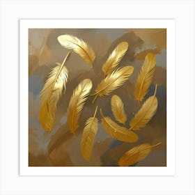 Gold Feathers 3 Art Print