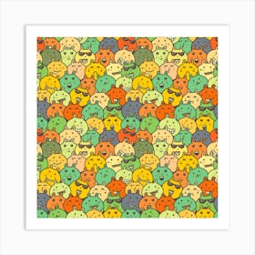 Seamless Pattern With Doodle Bunny Art Print