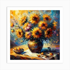 Sunflowers In A Vase 2 Art Print