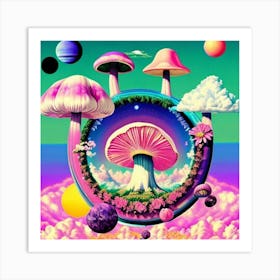 Psychedelic Mushrooms Art Print